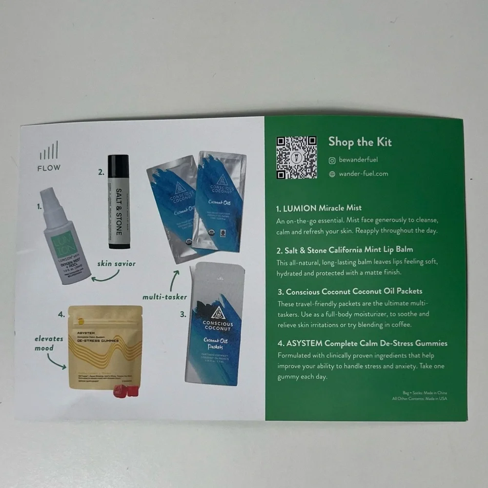 JetBlue Wanderfuel Mint First Business Class Amenity Toiletry Kit Travel Bag